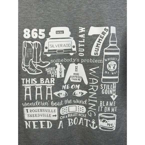 Morgan Wallen Grey Sweatshirt Hoodie Women’s S Dangerous Album Songs Graphic - Picture 5 of 16